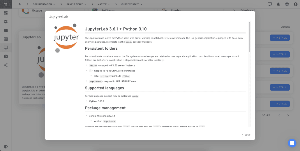 The full description for JupyterLab 3.6.1 with Python 3.10